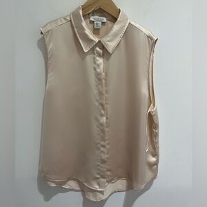 Rachel Zoe Light Beige Silk Sleeveless Blouse